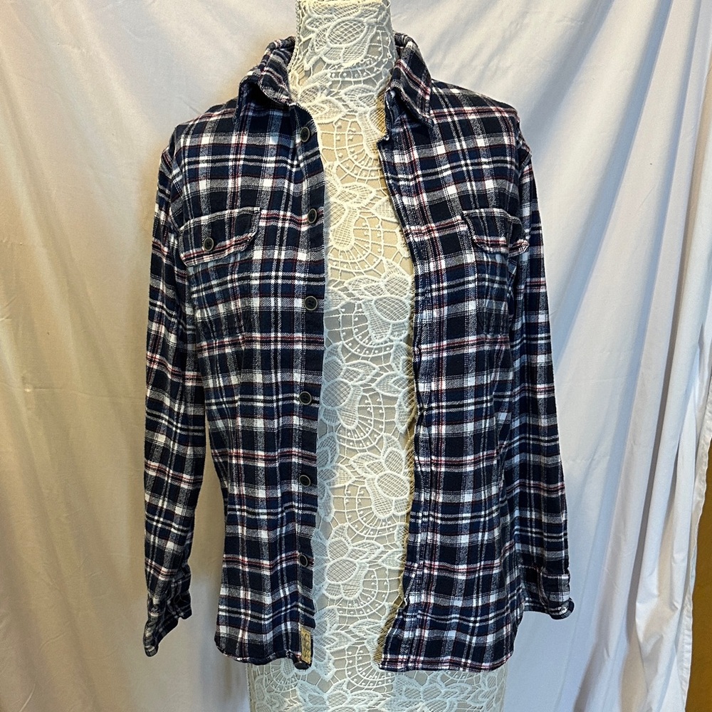 Jachs Women's Navy Plaid Button-Up Top